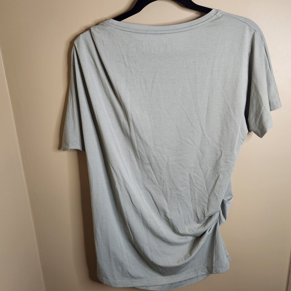 Athleta Essence Pleated Ruched Tee Sage Green 599634 - Picture 5 of 5
